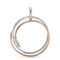Pendentif Or blanc 18K, Or rouge 18K Diamant 0.055 ct, 4 Pierres, w-si Ø22 mm-590882