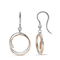 Pendant d'oreilles Or blanc 18K, Or rouge 18K Diamant 0.07 ct, 8 Pierres, w-si-590883