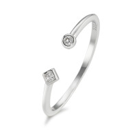 Bague Argent Zircone 2 Pierres Rhodié-591066