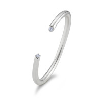 Fingerring Silber Zirkonia 2 Steine rhodiniert-591086