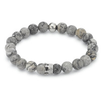 Bracelet Acier inoxydable Agate gris Couronne 20 cm Ø8.5 mm-591212