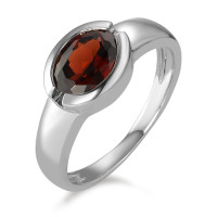 Bague Or blanc 9K Grenat-591324