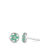 Clous d'oreilles Argent Rhodié Fleur Ø6 mm-591475