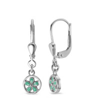 Pendant d'oreilles Argent Rhodié Fleur Ø6 mm-591480