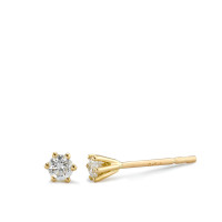 Clous d'oreilles Or jaune 18K Diamant 0.15 ct, 2 Pierres, w-si Ø3 mm-591664