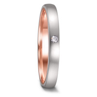 Alliance Acier inoxydable, Or rouge 14K Diamant 0.02 ct, w-si-591766