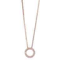 Collier Or rouge 14K Zircone blanc 42-45 cm Ø7 mm-591878
