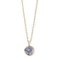 Collier Or jaune 14K Zircone pourpre 40-42 cm-591909