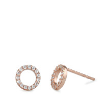 Clous d'oreilles Or rouge 14K Zircone blanc Ø7 mm-591911