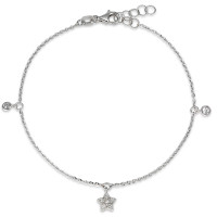 Bracelet Or blanc 14K Zircone blanc Étoile 17-19 cm-591912