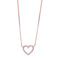 Collier Or rouge 14K Diamant 0.05 ct, w-si Coeur 42 cm-591925