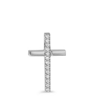 Pendentif Or blanc 18K Diamant 0.03 ct, 13 Pierres, w-si Croix-591970