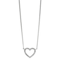Collier Or blanc 14K Diamant 0.06 ct, w-si Coeur 42 cm-591983
