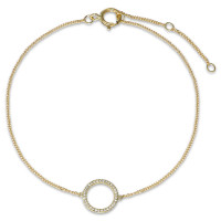 Bracelet Or jaune 14K Diamant 0.05 ct, w-si 15-18 cm-591984