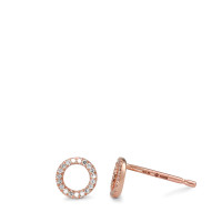 Clous d'oreilles Or rouge 14K Diamant 0.06 ct, w-si Ø5.5 mm-591996