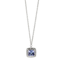 Collier Or blanc 14K Diamant 0.05 ct, w-si, Tanzanite 42 cm-591998