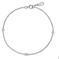 Bracelet Or blanc 18K Diamant 0.06 ct, 3 Pierres, w-si 17 cm-592001