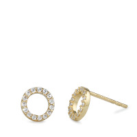 Clous d'oreilles Or jaune 14K Zircone blanc Ø7 mm-592015