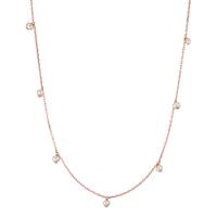 Collier Argent rosé Plaqué or perle d'eau douce blanc, 11 Perles, 3 mm 40-45 cm-592228