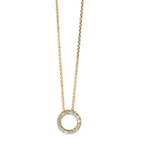 Collier Or jaune 14K Zircone blanc 42-45 cm Ø7 mm-592271