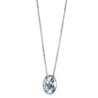 Collier Or blanc 14K Aigue-Marine 42-45 cm Ø8.5 mm-592277