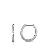 Créoles à charnières Or blanc 14K Diamant 0.06 ct, tw-si-592328