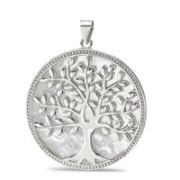 Pendentif Argent Rhodié nacre Arbre de la vie Ø32 mm-592355