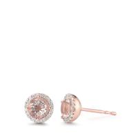 Clous d'oreilles Or rouge 18K Morganite Ø7 mm-592364