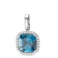 Pendentif Or blanc 18K Topaze London Blue w-si-592370
