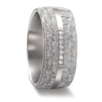 Alliance Acier inoxydable, Carbone Diamant 0.049 ct, 7 Pierres, w-si-592503