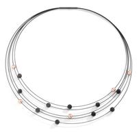 Collier Acier inoxydable, Carbone, Aluminium rosé PVD 42 cm-592686
