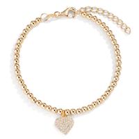 Bracelet Argent Zircone jaune Plaqué or Coeur 16-18.5 cm-592773