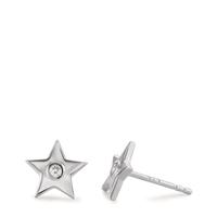 Clous d'oreilles Argent Zircone 2 Pierres Rhodié Étoile Ø8.5 mm-592791
