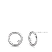 Clous d'oreilles Argent Zircone 2 Pierres Rhodié Ø9.5 mm-592821