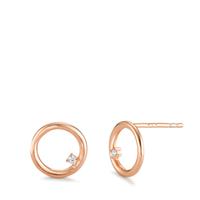 Clous d'oreilles Argent Zircone 2 Pierres rosé Plaqué or Ø9.5 mm-592822