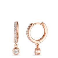 Créoles à charnières Argent Zircone 20 Pierres rosé Plaqué or-592840