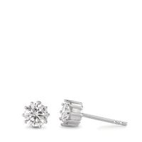 Clous d'oreilles Argent Zircone 2 Pierres Rhodié Ø5.5 mm-592845
