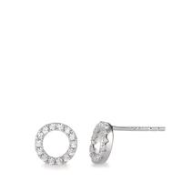 Clous d'oreilles Argent Zircone 28 Pierres Rhodié Ø8 mm-592857