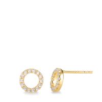 Clous d'oreilles Argent Zircone 28 Pierres jaune Plaqué or Ø8 mm-592859
