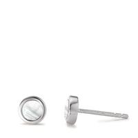 Clous d'oreilles Argent Rhodié nacre Ø6 mm-593030