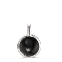 Pendentif Argent Onyx Rhodié Ø14 mm-593098