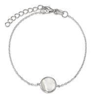 Bracelet Argent Rhodié nacre 16-19 cm-593286