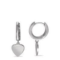 Créoles à charnières Argent Rhodié Coeur Ø8 mm-593331