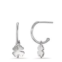 Pendant d'oreilles Argent Rhodié Feuille de Trèfle Ø7.5 mm-593344