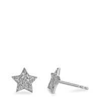 Clous d'oreilles Argent Zircone Rhodié Étoile Ø8.5 mm-593379