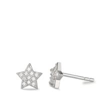 Clous d'oreilles Argent Zircone Rhodié Étoile Ø7 mm-593420