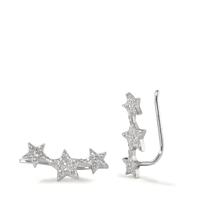 Boucle d'oreille glissante Argent Zircone Rhodié Étoile-593432