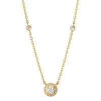 Collier Argent Zircone jaune Plaqué or 39-44 cm-593501