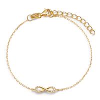 Armband Silber Zirkonia 10 Steine gelb vergoldet Infinity 15.5-18.5 cm verstellbar-593558