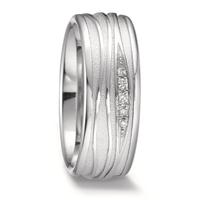 Alliance Or blanc 9K Diamant 0.033 ct, 5 Pierres, w-si-593618